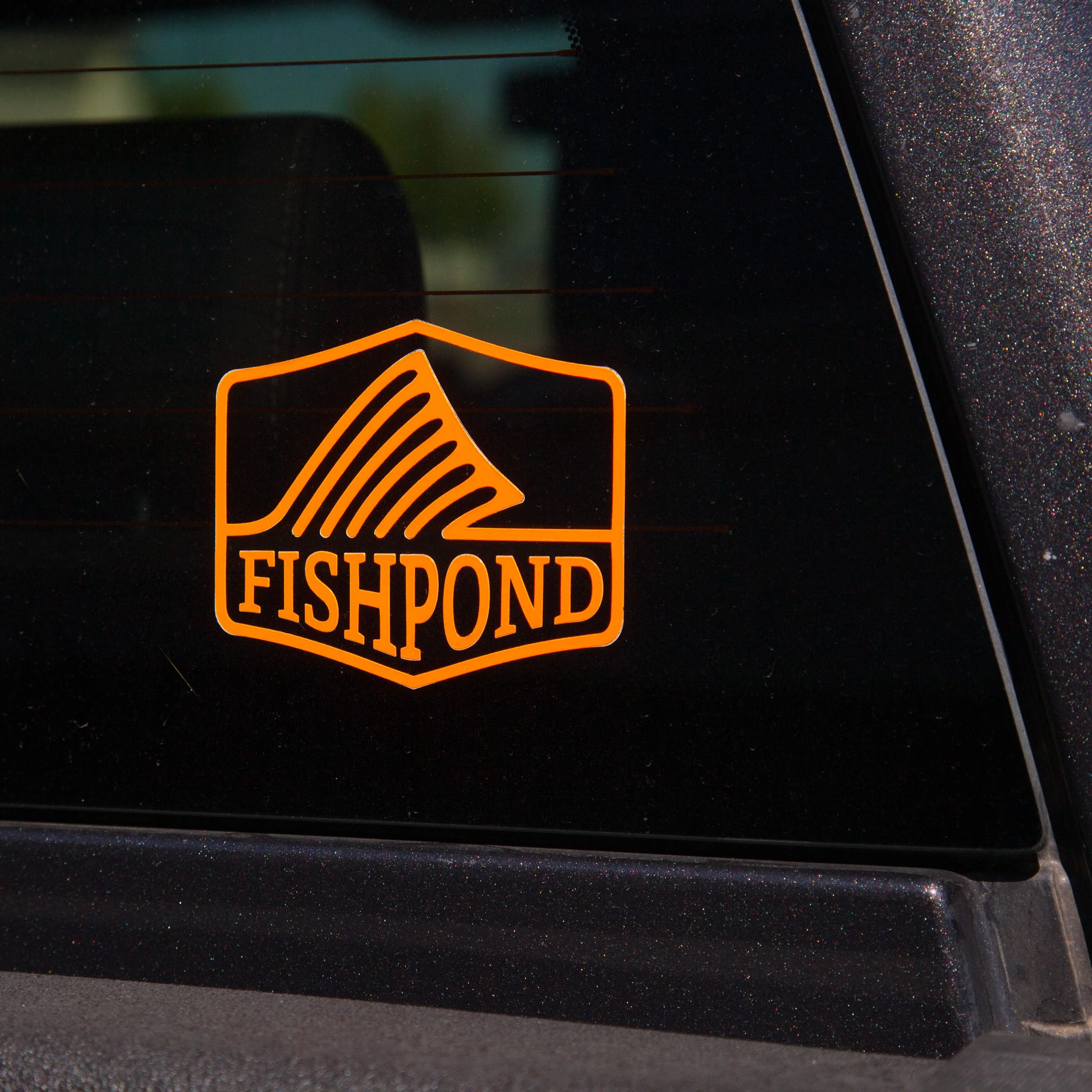 Thermal Die Cut Sticker - Dorsal Fin 8.5" - Orange - Image 3