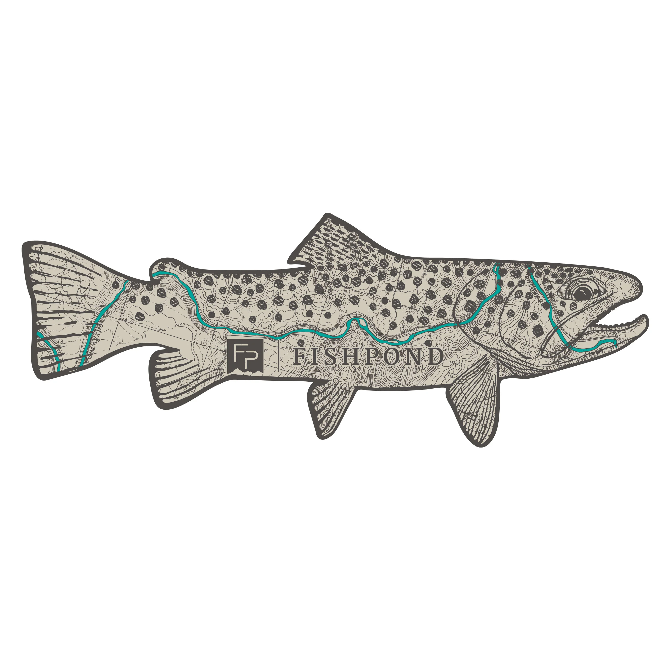 Topo Trout Sticker - 8”